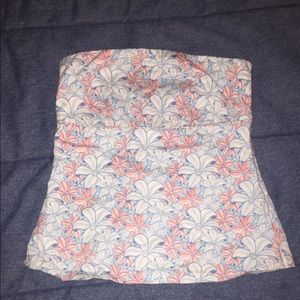 Vineyard Vines Strapless Top (Blue and White)